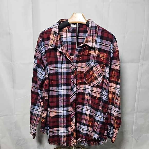 OOAK FRINGED FLANNEL SM-XL - Picture 3 of 8